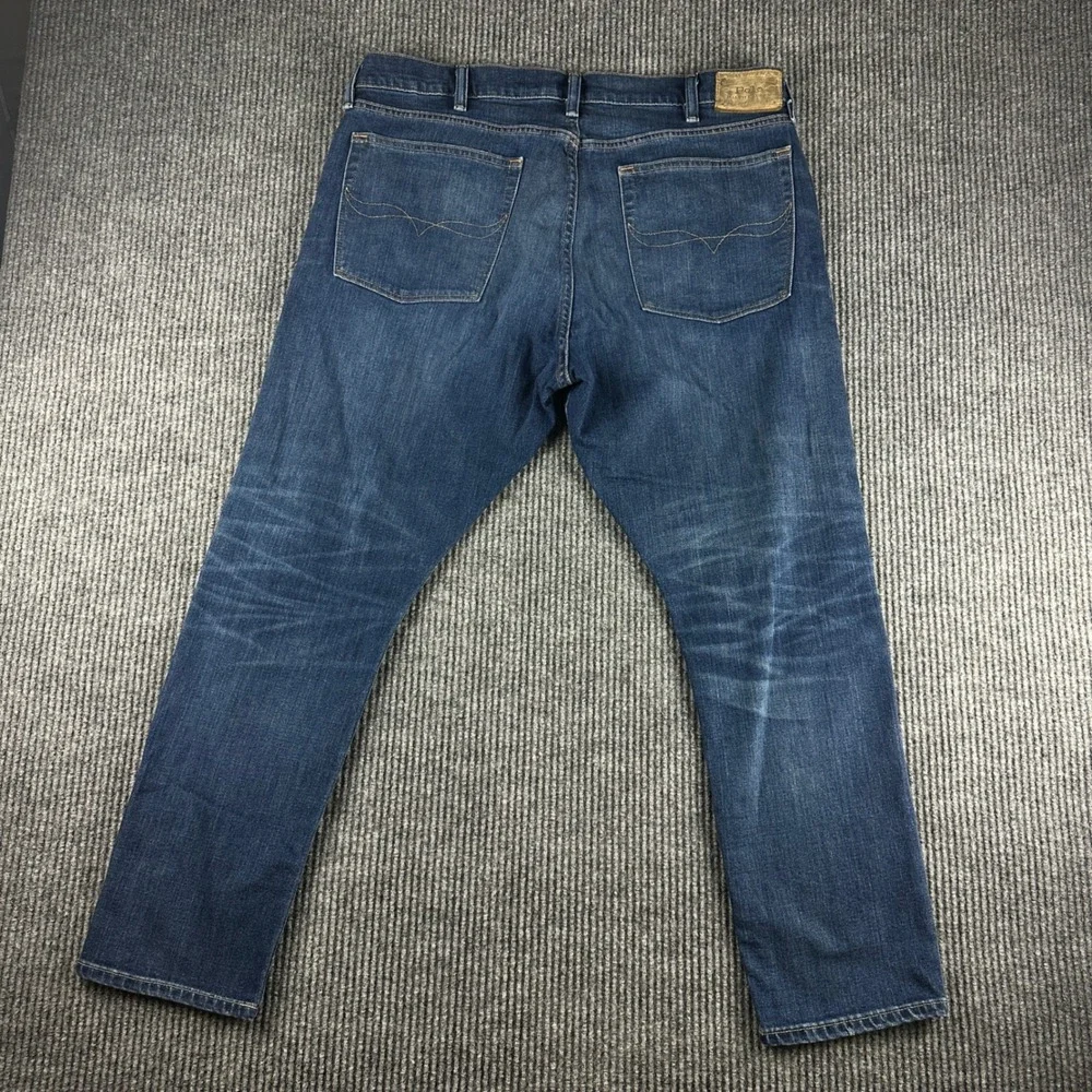 Polo Ralph Lauren Parkside Active Taper Jeans Mens 38x30 Dark Wash Blue Denim